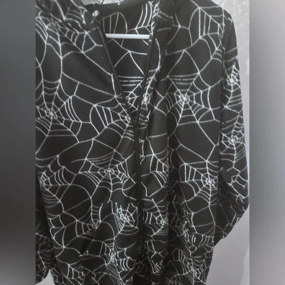 Torrid Black and White Spider Web Lounge Onesie - Picture 2 of 7